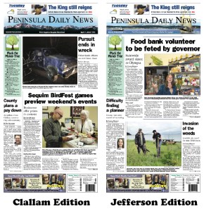 Today's front pages tailored for the PDN's Clallam and Jefferson editions. There's more inside each one that isn't online! ()