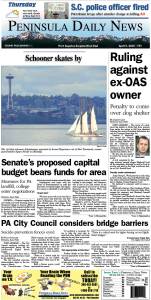 Today's front page tailored for the PDN's Clallam County edition. There's more inside that isn't online! ()