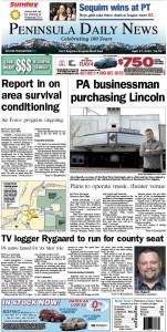 Today's front page tailored for the PDN's readers in Clallam County. There's more inside that isn't online! ()