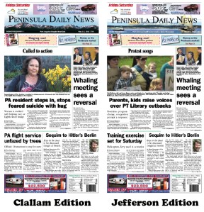 Today's front pages tailored for the PDN's Clallam and Jefferson readers. There's more inside that isn't online! ()