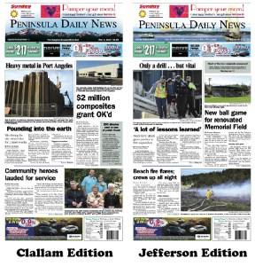 Today's front pages tailored for the PDN's Clallam and Jefferson readers. There's more inside that isn't online! ()