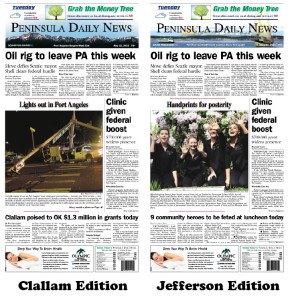 Today's front pages tailored for the PDN's Clallam and Jefferson readers. There's more inside that isn't online! ()