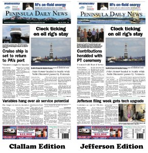 Today's front pages tailored for the PDN's Clallam and Jefferson readers. There's more inside that isn't online! ()