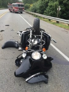 A motorcycle driven by Cecil E. Pierce