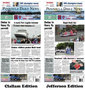 Today's front pages tailored for the PDN's Clallam and Jefferson readers. There's more inside that isn't online! ()