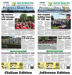 Today's front pages tailored for the PDN's Clallam and Jefferson readers. There's more inside that isn't online! ()