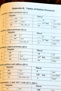 A page from the new Klallam Grammar book. (Diane Urbani de la Paz/Peninsula Daily News)