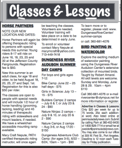 The current 'Classes & Lessons' ((Click on image to enlarge))