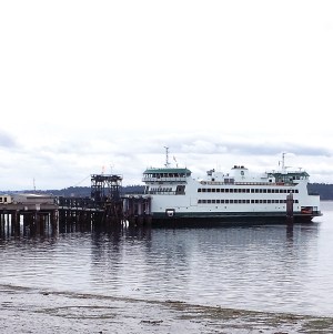 The MV Salish was out of service Thursday morning for repairs. (Charlie Bermant/Peninsula Daily News)