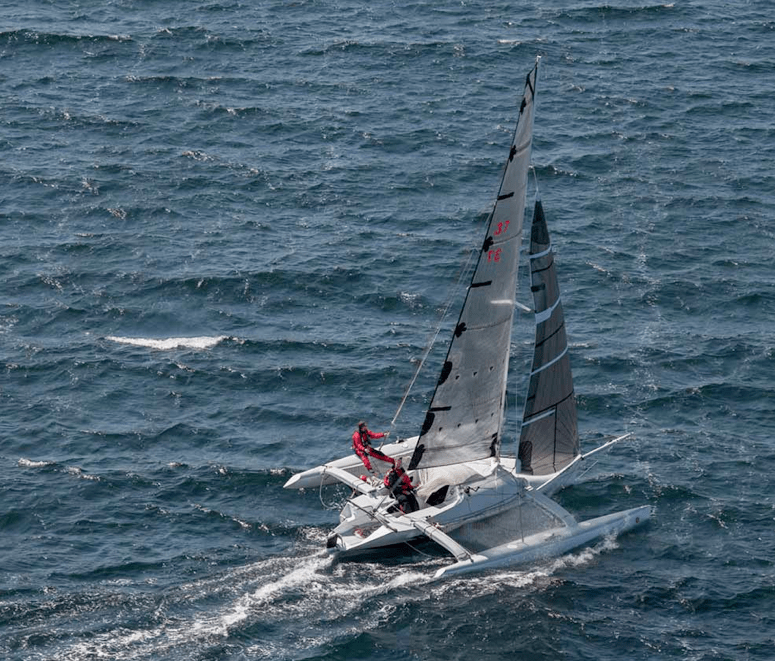 Elsie Piddock as it nears Ketchikan is shown in a photo posted at the Race to Alaska website. (Nick Reid/R2ak.com)