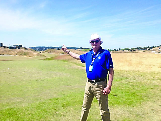 Port Townsend's John Chiles is a member of Chambers Bay golf course and is serving as a volunteer course marshal on holes No. 1 and 18 during the U.S. Open. ()