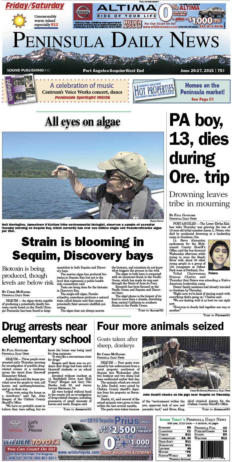 Today's front page tailored for the PDN's readers in Clallam County. There's more inside that isn't online! ()