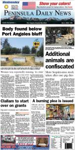Today's front page tailored for the PDN's readers in Clallam County. There's more inside that isn't online!