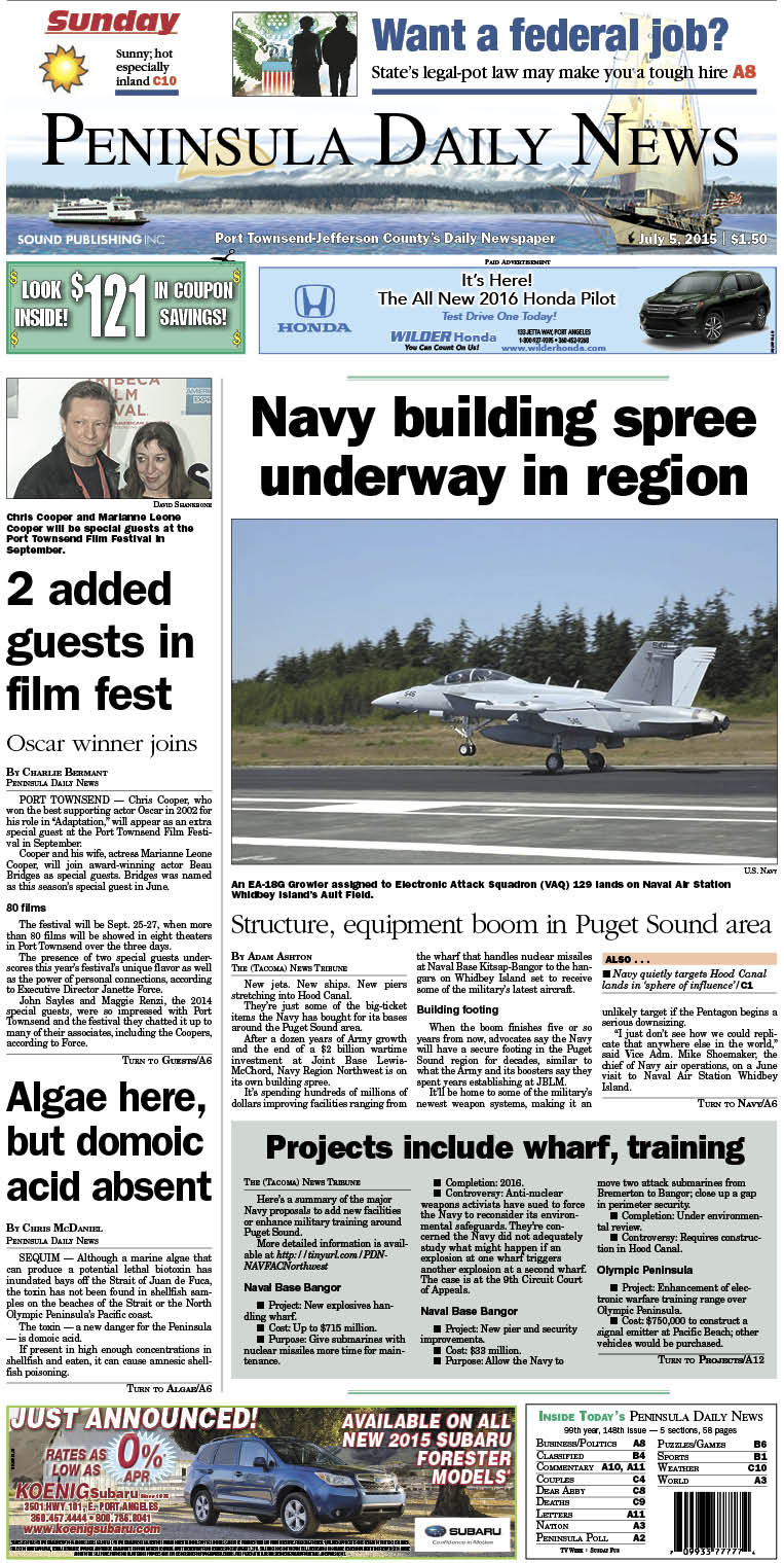 Today's front page tailored for the PDN's readers in Jefferson County. There's more inside that isn't online!