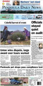 Today's front page tailored for the PDN's readers in Clallam County. There's more inside that isn't online!