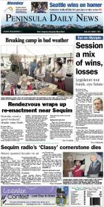 Today's front page tailored for the PDN's readers in Clallam County. There's more inside that isn't online!