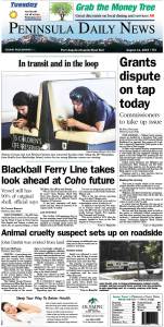 Today's front page tailored for the PDN's readers in Clallam County. There's more inside that isn't online!