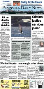 Today's front page tailored for the PDN's readers in Clallam County. There's more inside that isn't online!