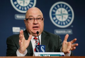 Jack Zduriencik talks to reporters at a press conference in Seattle in January. The Seattle Mariners have fired general manager Jack Zduriencik after seven disappointing seasons during which the club failed to end its playoff drought. Team President Kevin Mather announced the decision to fire Zduriencik on Friday. Assistant general manager Jeff Kingston will take over on an interim basis. Ted S. Warren/The Associated Press