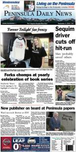 Today's front page tailored for the PDN's readers in Clallam County. There's more inside that isn't online!