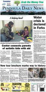 Today's front page tailored for the PDN's readers in Clallam County. There's more inside that isn't online!