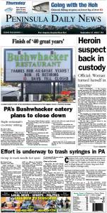 Today's front page tailored for the PDN's readers in Clallam County. There's more inside that isn't online!