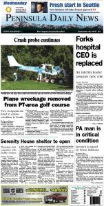 Today's front page tailored for the PDN's readers in Clallam County. There's more inside that isn't online!