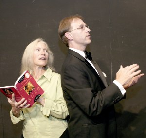 Joey Pipia seeks to read the mind of Johanna Perkins in the magic/vaudeville show Saturday. ()