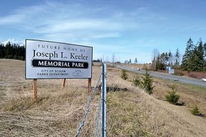 A portion of Keeler Park might play a role in providing right of way for shifting the intersection of Happy Valley Road about 200 feet to the west as an interim solution to create safer passage from Happy Valley to U.S. Highway 101. (Matthew Nash/Olympic Peninsula News Group)