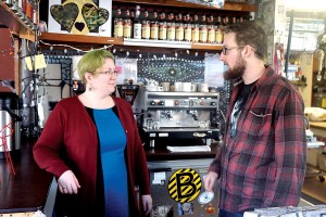 The pressures off for Boiler Room executive director Amy Smith Howard and volunteer coordinator Tashtego Dutton after two recent donations.  Charlie Bermant/Peninsula Daily News ()