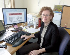 Jefferson Healthcare infection preventionist Laura Flowers said the hospital is prepared for any measles cases in Jefferson County. although no cases have occurred so far.  —Photo by Charlie Bermant/Peninsula Daily News ()