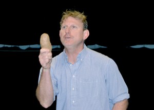 Jefferson Healthcare chef Arran Stark provided Port Townsend High School students some background about the potato at a presentation Wednesday. Stark was joined by Peninsula College professor Wes Cecil