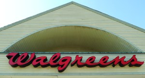 The sign above a Walgreens entrance is seen in Gloucester