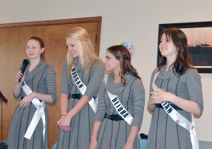 From left are Rhododendron Festival royalty Queen Sam Smith and Princesses Morgan Chaffee