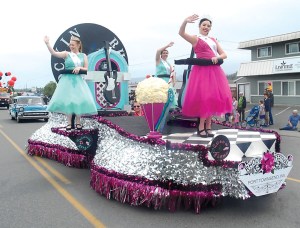 The Rhody Festival float carrying