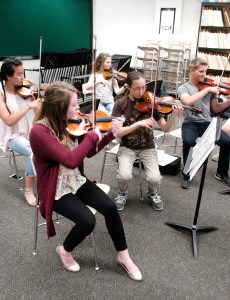 Members of the Port Angeles High School orchestra