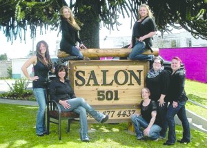 The staff of Salon 501 is