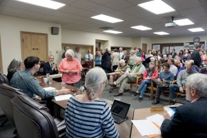 More than 100 people attended Monday nights Port Townsend School Board meeting.  Charlie Bermant/Peninsula Daily News ()
