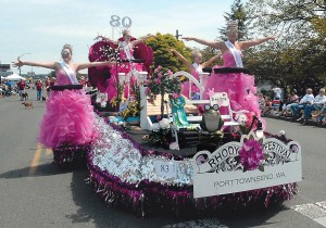 The 2015 Rhododendron Festival float as it appeared before last weekends fire. Here