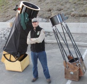 John Goar with two of his telescopes. Olympic Astronomical Society