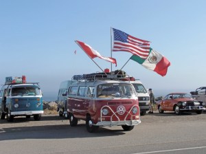 Strait Aire Volksgr&uuml;ppe of Port Angeles is on their way to the Mexican border as part of the 18th annual Treffen Border-To-Border Volkswagen Cruise. The cruise began Friday morning on Ediz Hook. This photo is from the start of the 17th annual cruise at Ediz Hook in 2015.  Strait Air Volksgr&uuml;ppe Club ()