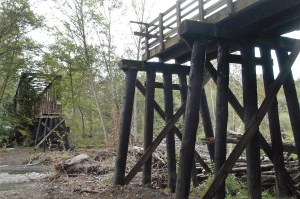 A $1.53 million construction project to replace the trestle on Railroad Bridge in Sequim will begin Monday.  Chris McDaniel/Peninsula Daily News