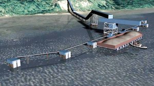 An artists rendering of what a proposed pit-to-pier dock might look like on Hood Canal. The project was blocked by the Navy.  Thorndyke Resources
