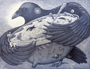 Raven Stirs the Pot by Caren Catterall is among the images in The Printmakers Hand III