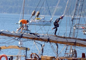 Adventuress crew members Jo Wallace
