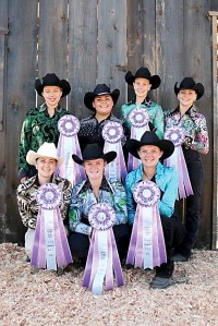 Blue ribbons won by all Clallam County Senior Division Performance 4-H riders at this years State Fair in Puyallup. In front row from left are Cassidy Hodgin