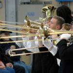 Members of the Port Angeles High School concert band perform for the crowd during a Veterans Day ceremony at U.S. Coast Guard Air Station/Sector Field Office Port Angeles on Saturday. (Keith Thorpe/Peninsula Daily News)