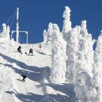 Snowboarders use a rope tow at Hurricane Ridge in 2016. (Jesse Major/Peninsula Daily News)