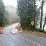 Upper Hoh Road is closed above Morgans Crossing boat launch. (Michael J. Foster/Peninsula Daily News)