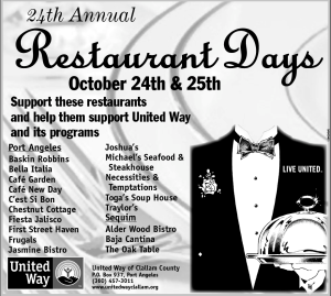 Dining out in Port Angeles and Sequim to help a good cause — Restaurants to donate proceeds to United Way